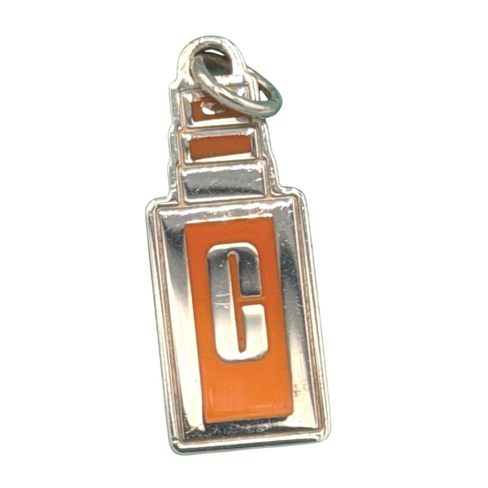 Tiffany & Co. Clinique Sterling Silver 925 Orange Enamel Bottle Charm Pendant